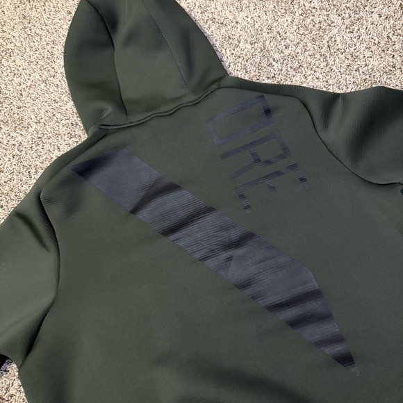 Oregon Ducks Hoodie Mens XL Green NCAA Football Nike Short Sleeve Side Zip Heavy - Picture 9 of 11